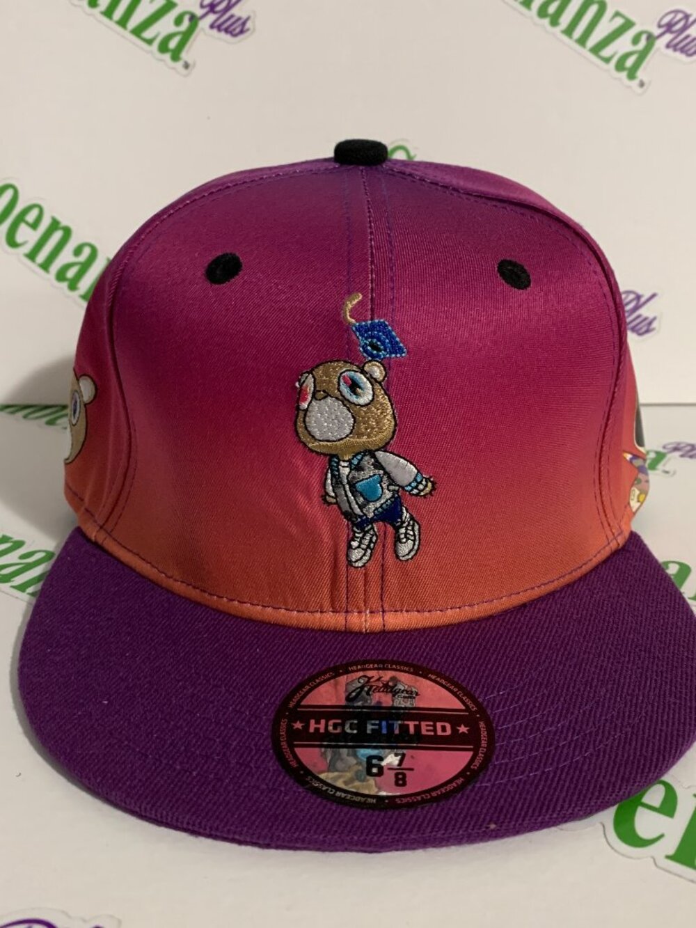 Headgear Classics Hat Fitted Kanye West Graduation Bear Purple Ombre Cap 6 7/8